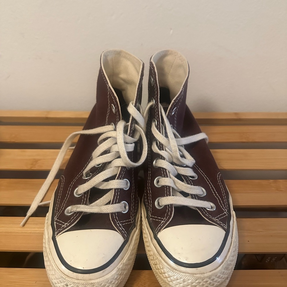 Brown Converse high tops